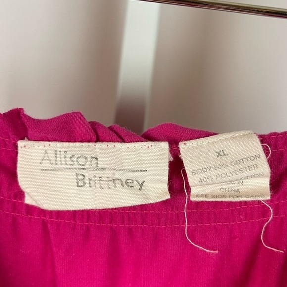 Allison Brittney XL Hot Pink Boho Flowy Crochet Cottagecore Tank Top Boxy - Picture 4 of 7